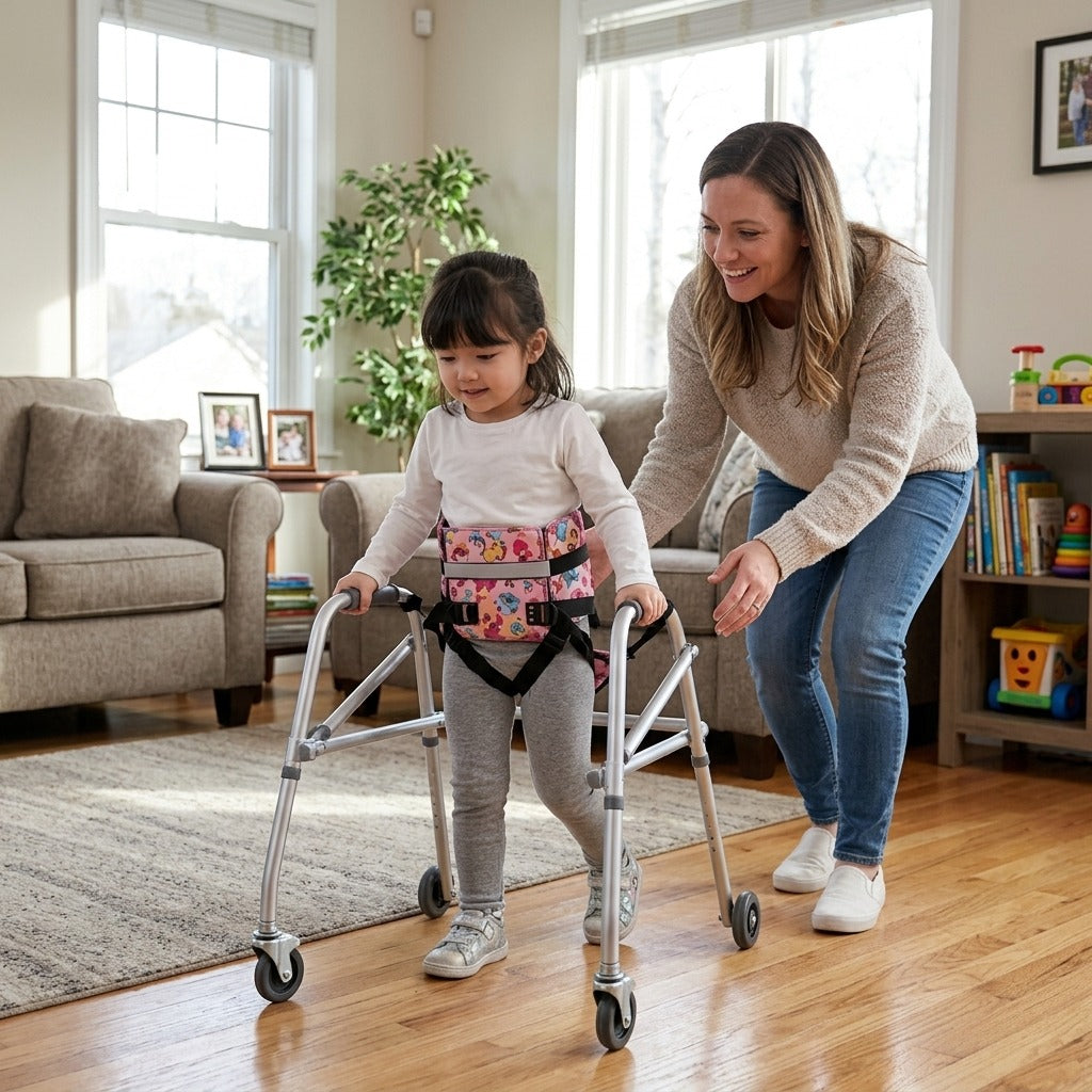 Children's Four-Wheeled Walker - in everyday life