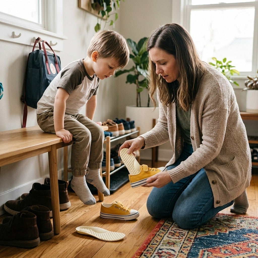 Children's Memory Foam Insoles with Arch Support - at home