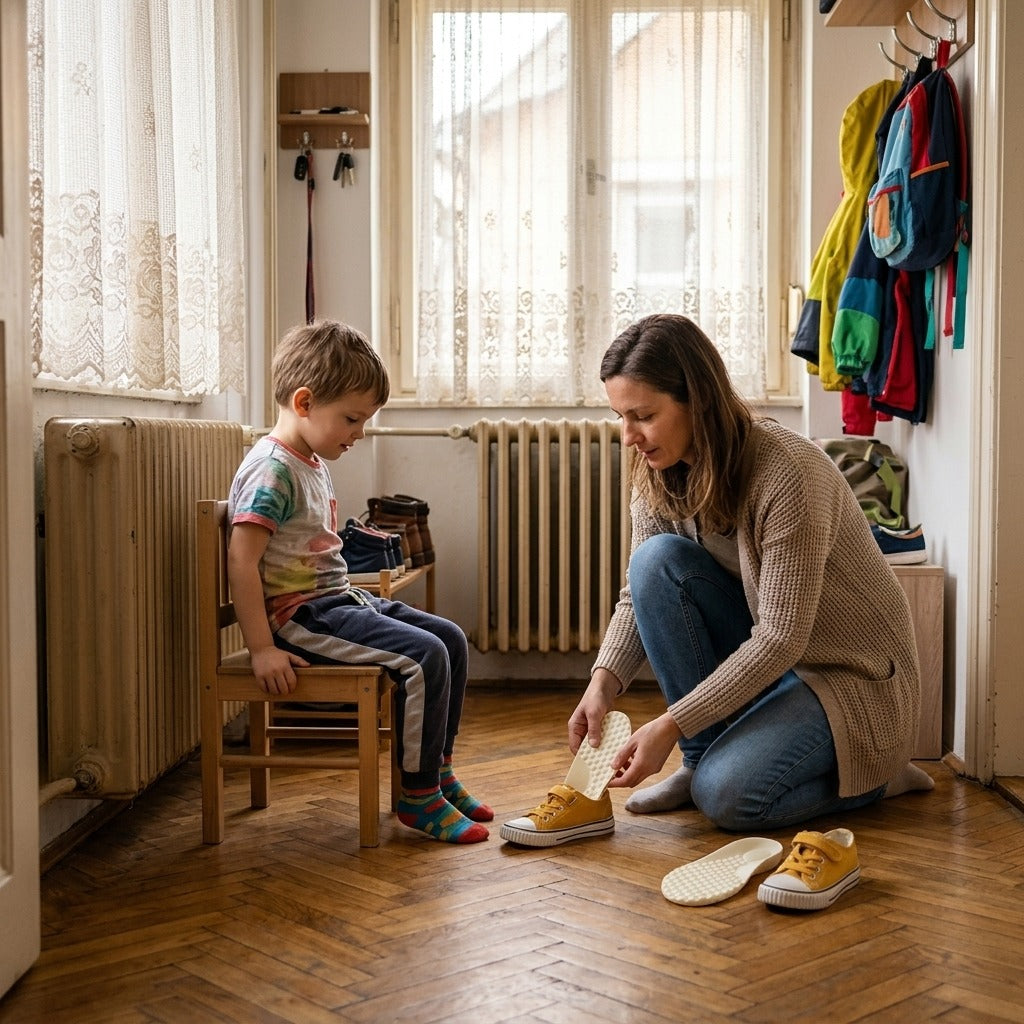 Gyerek memóriahabos talpbetét boltozattámasszal - otthon