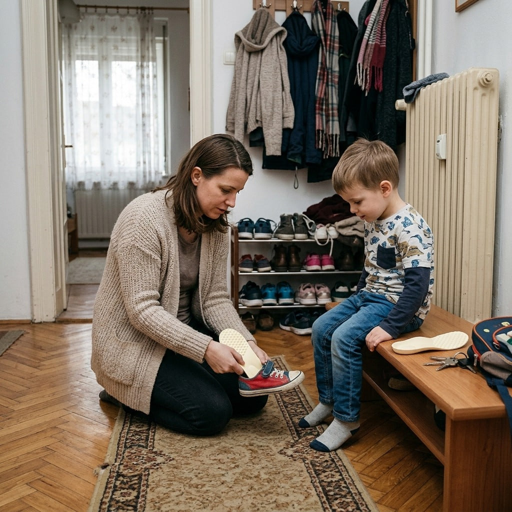 Gyerek memóriahabos talpbetét boltozattámasszal - a mindennapokban