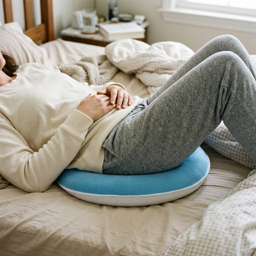 Circle Cotton-Filled Pressure Relief Cushion - in use