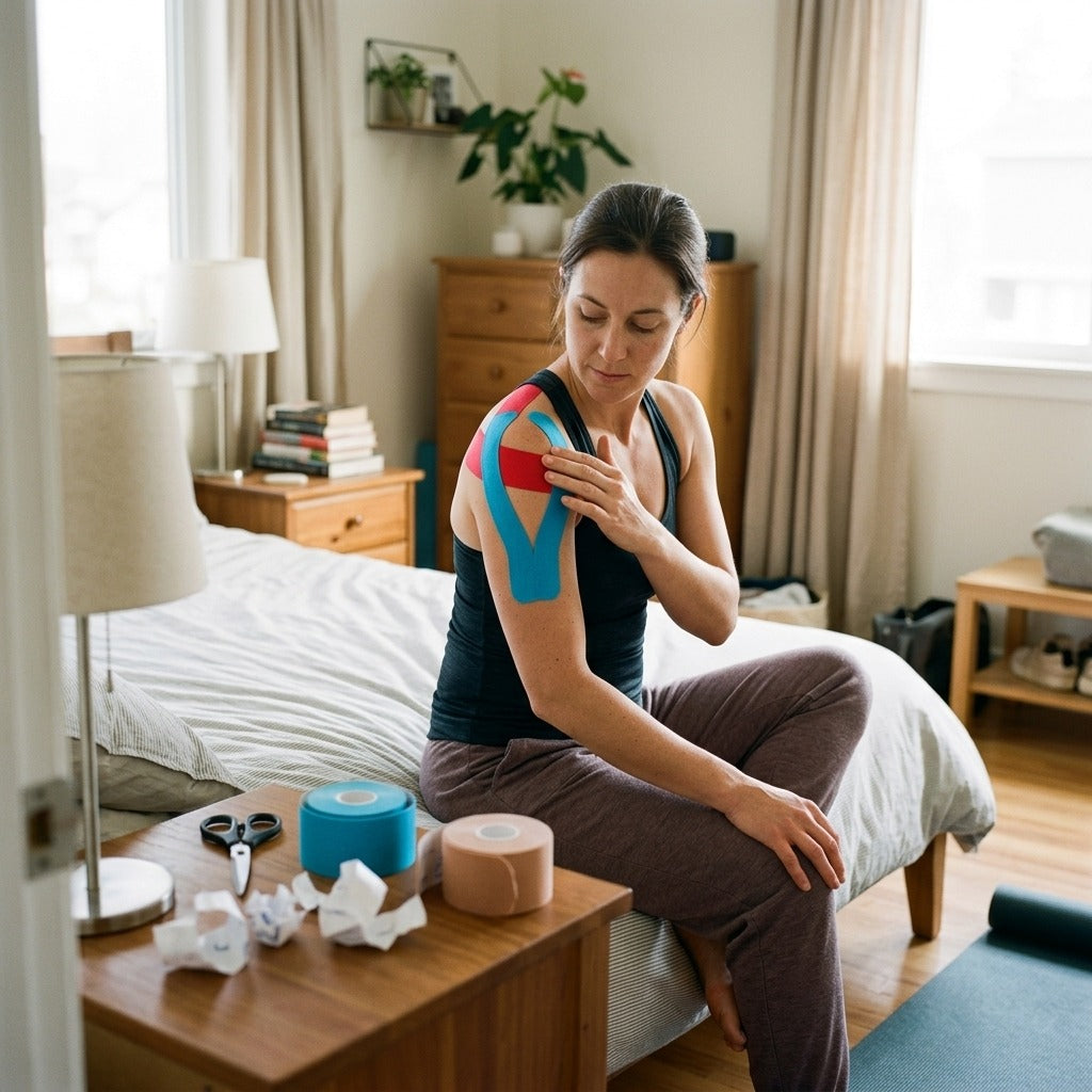 Colorful Water-Resistant Kinesiology Tape - at home