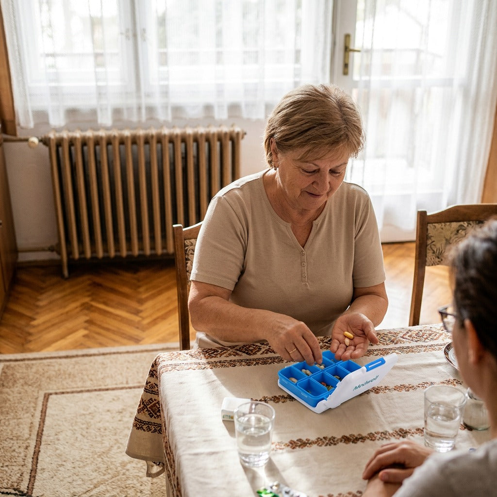 Kompakt heti gyógyszeradagoló 8 rekesszel - a mindennapokban