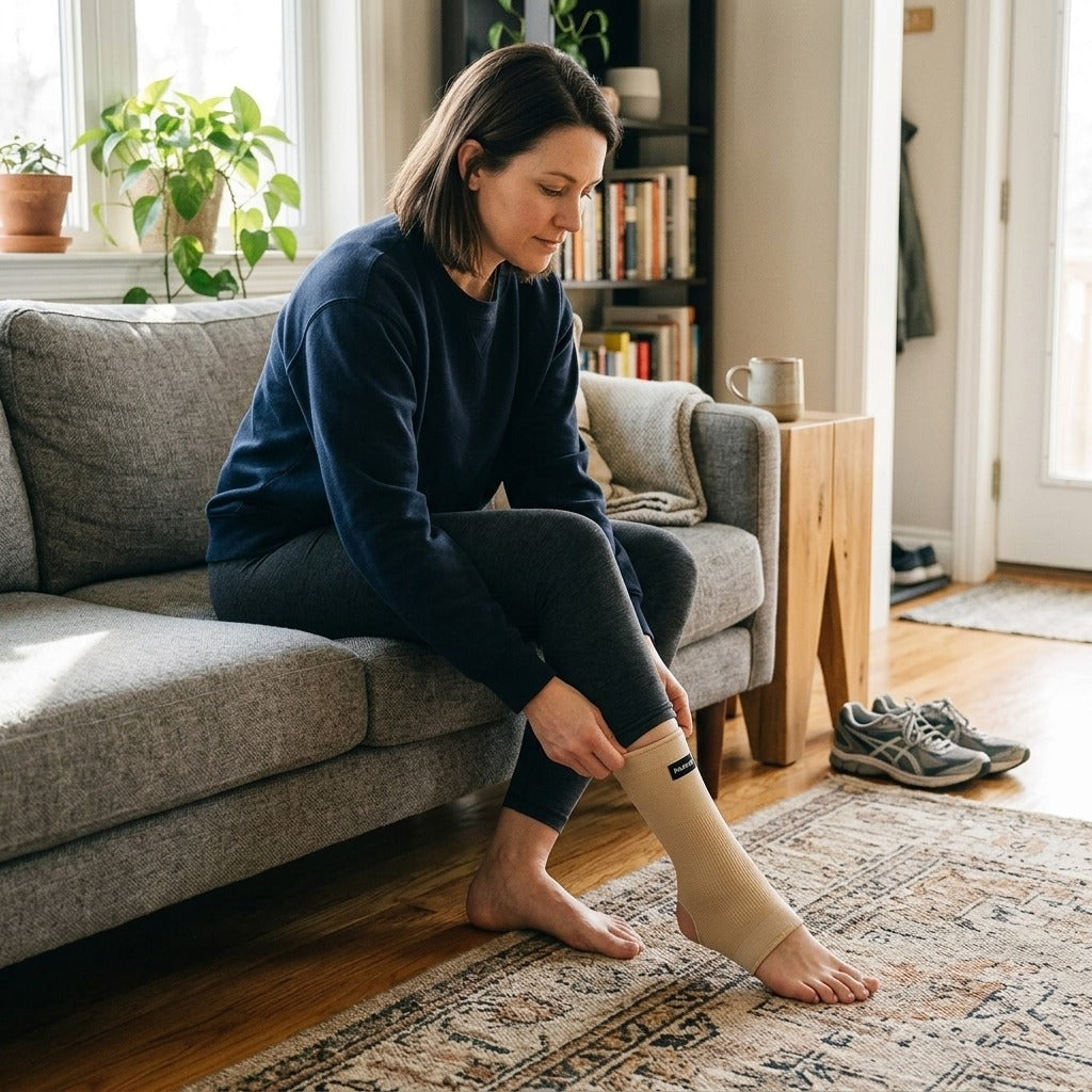 Compression Ankle Support Sleeve for Adults - at home