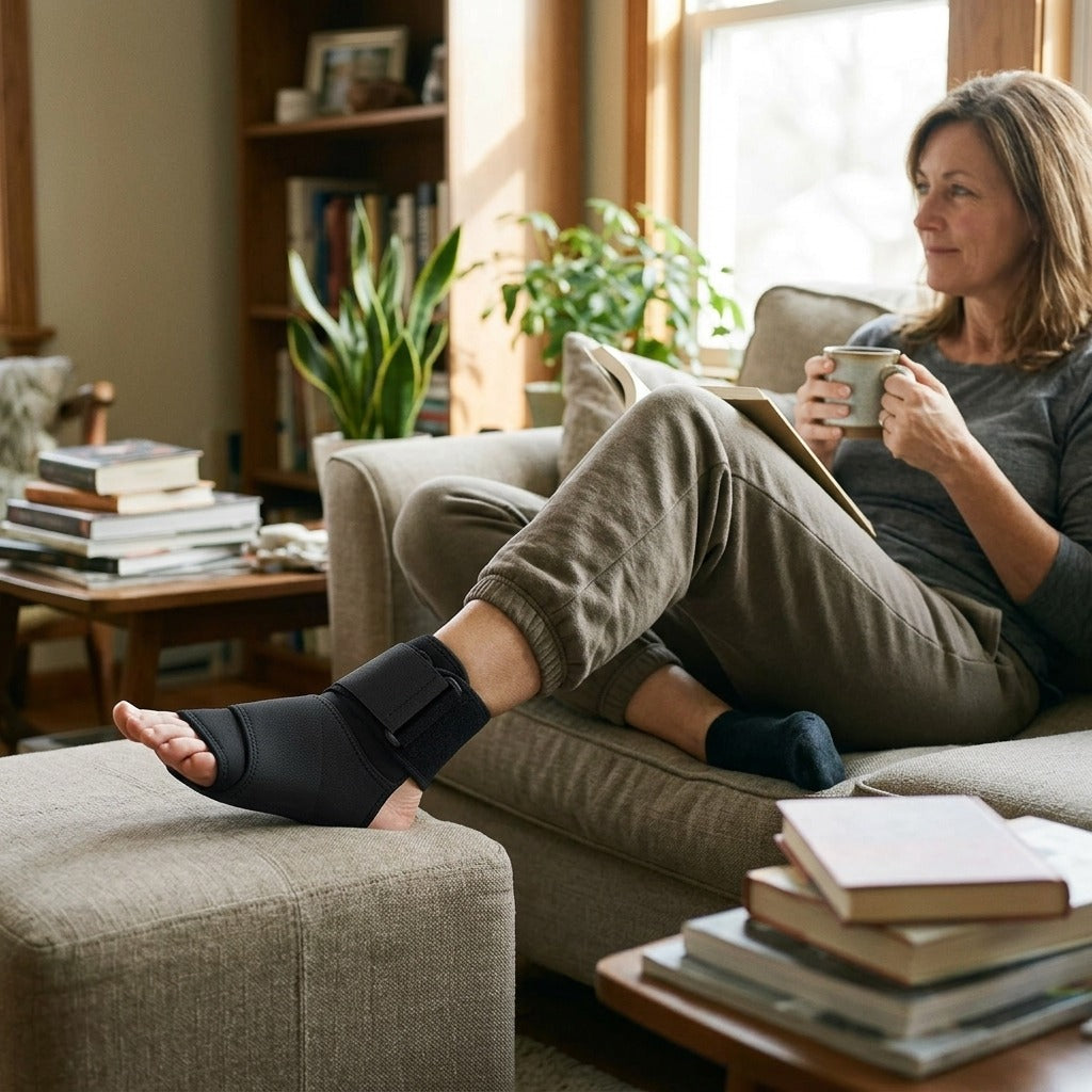Compression Foot Drop Splint Sock, Adjustable and Breathable - in everyday life