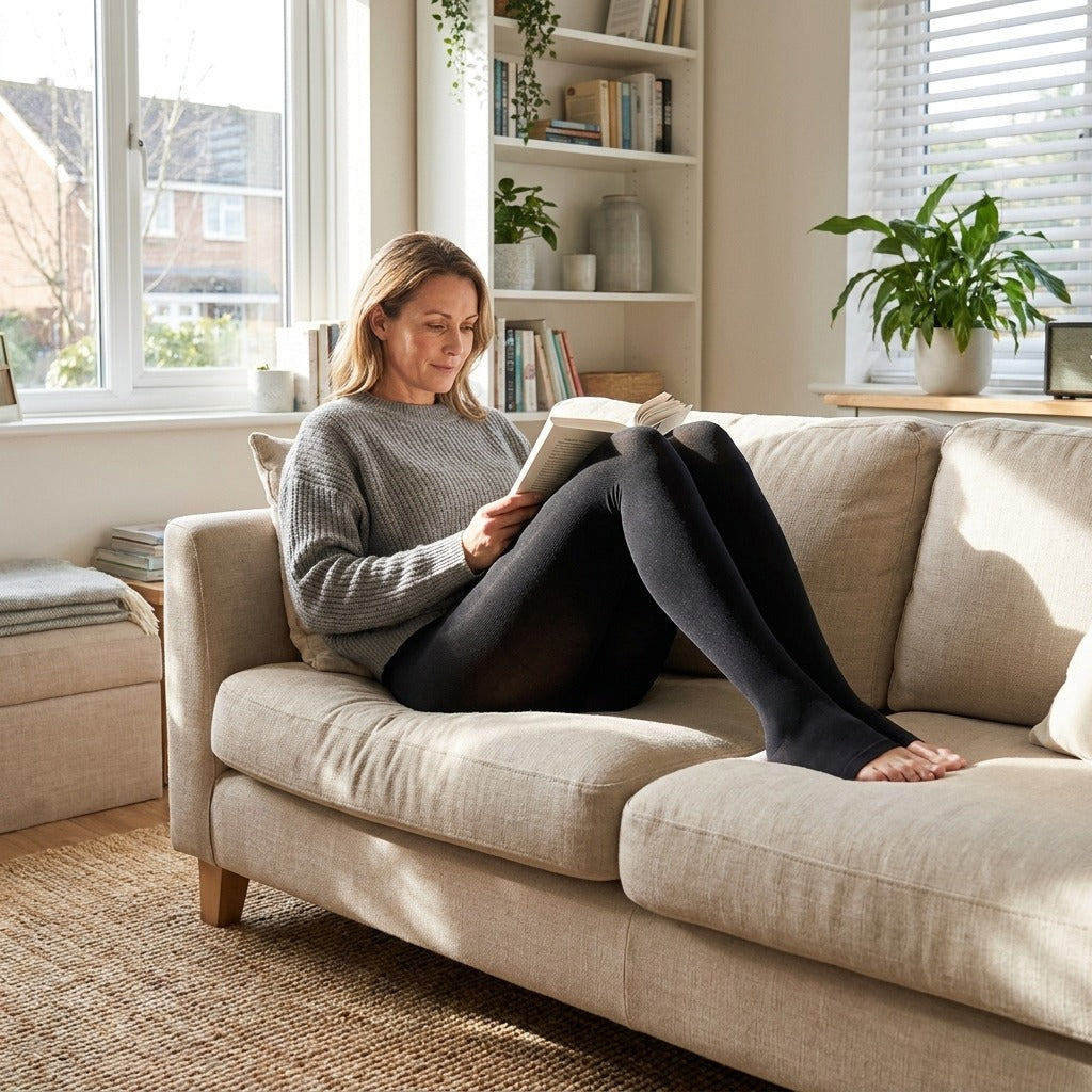 Compression Tights with Open-Toe, Closed-Toe or Footless Styles - at home
