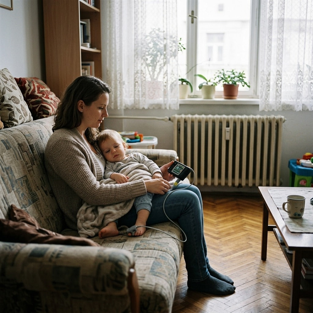 Medwell csecsemő ujjbegyes pulzoximéter - otthon