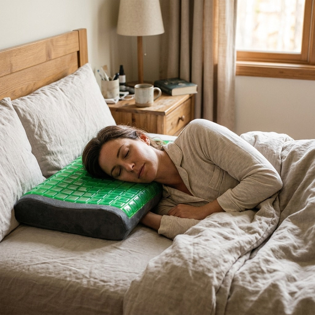 Cooling Gel Memory Foam Cervical Pillow - at home