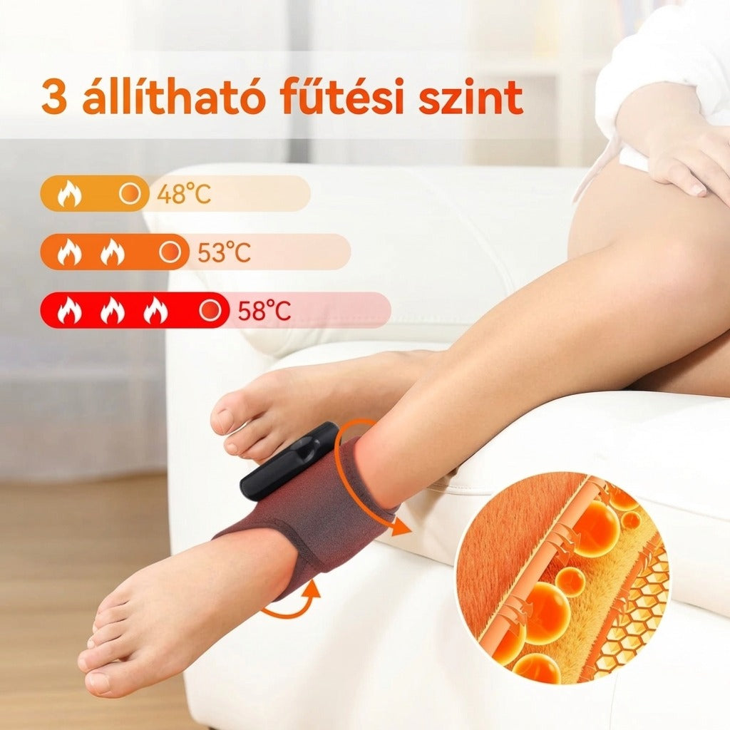 Vezeték nélküli fűthető bokarögzítő 3 fokozattal