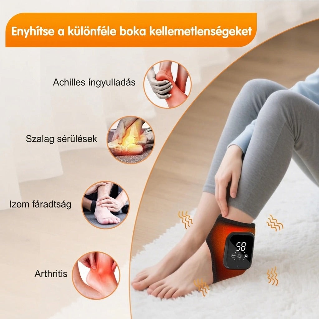 Vezeték nélküli, melegítő bokarögzítő 3 fokozattal