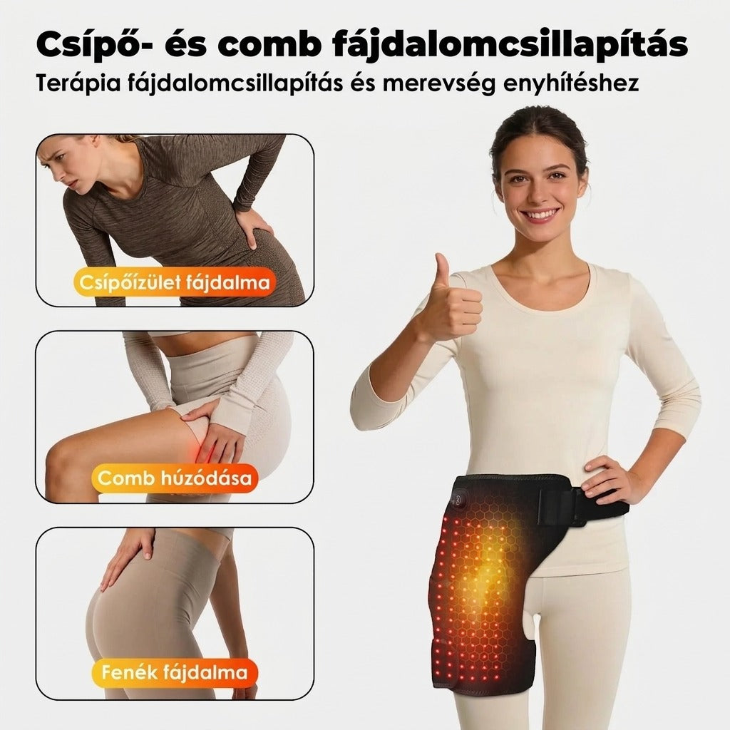 Vezeték nélküli, melegítő csípőrögzítő vibrációval