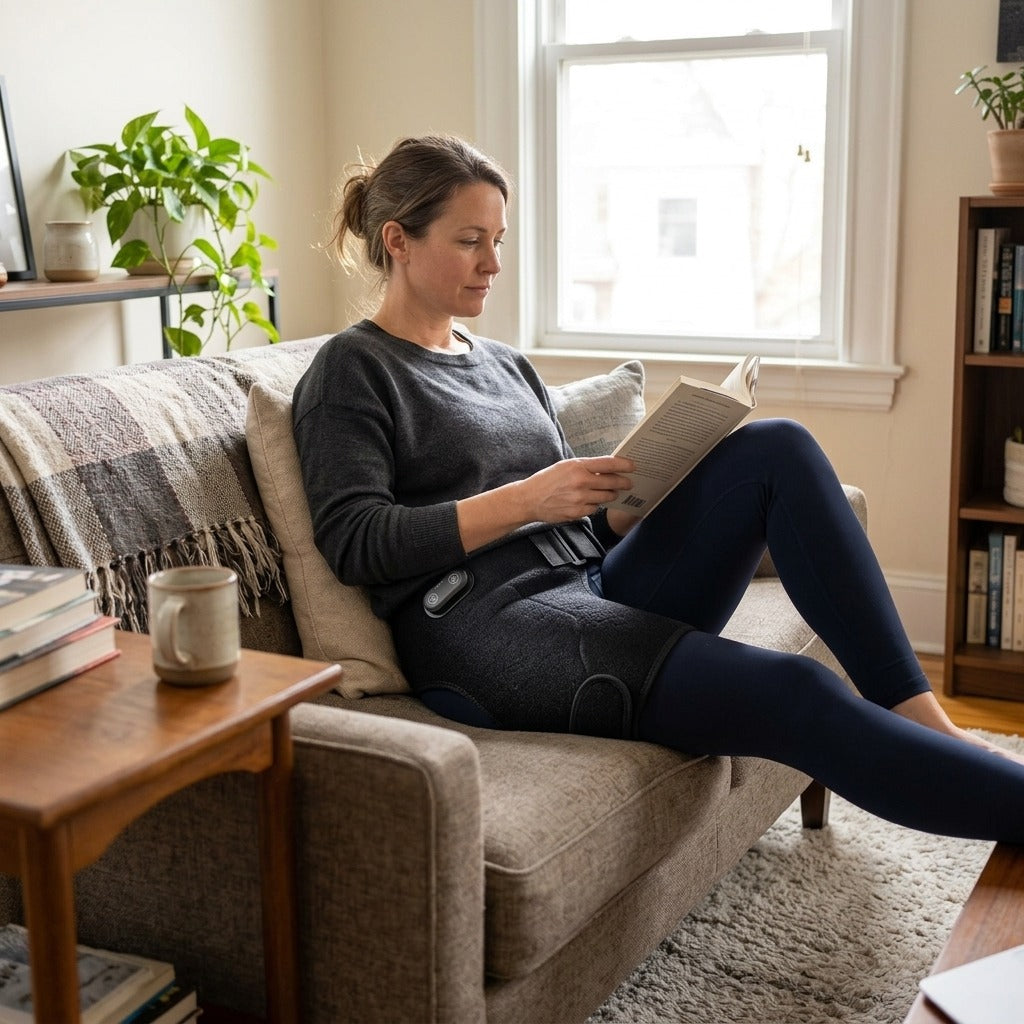 Cordless Heated Hip Support Wrap with Vibration - at home