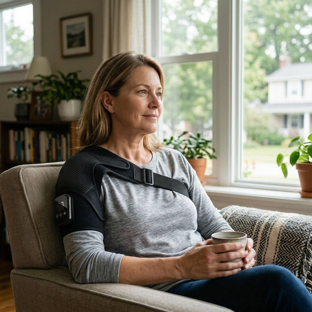 Cordless Heated Shoulder Massager - in everyday life