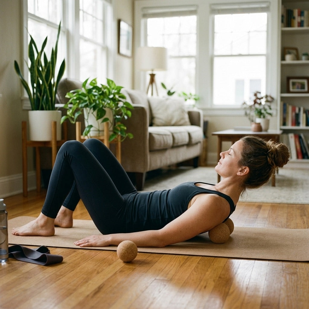 Cork Massage Ball for Yoga and Massage - in everyday life