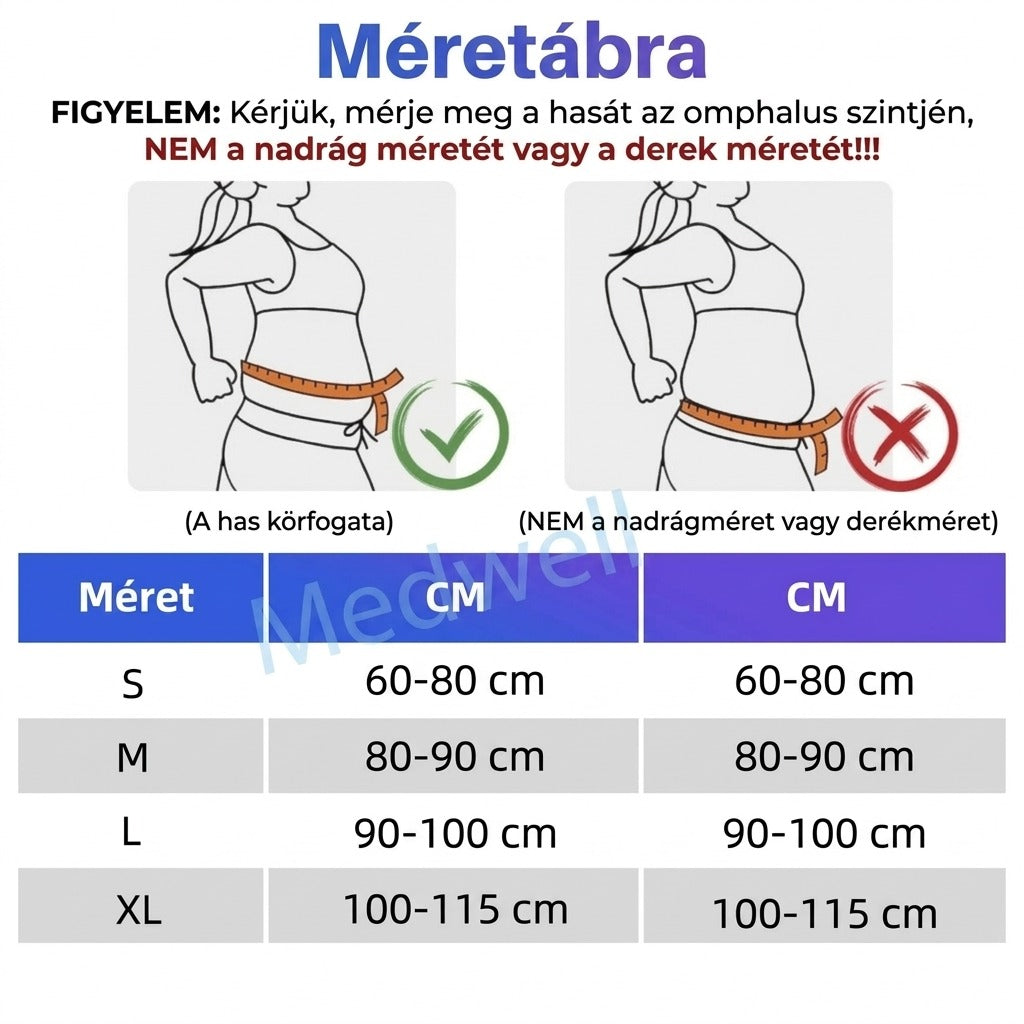 Pamut deréktámasztó öv felnőtteknek