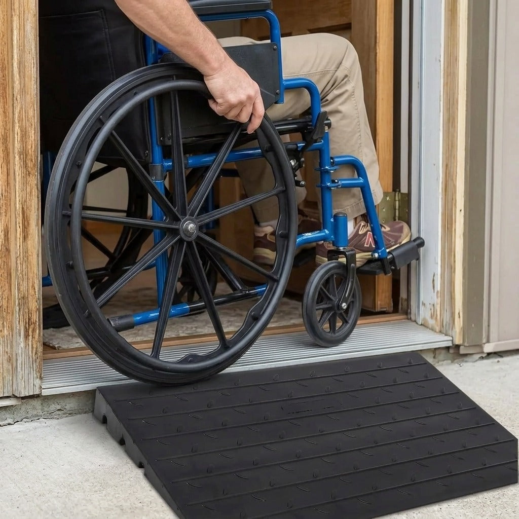 Curb Ramp for Wheelchairs and Mobility Scooters - in use