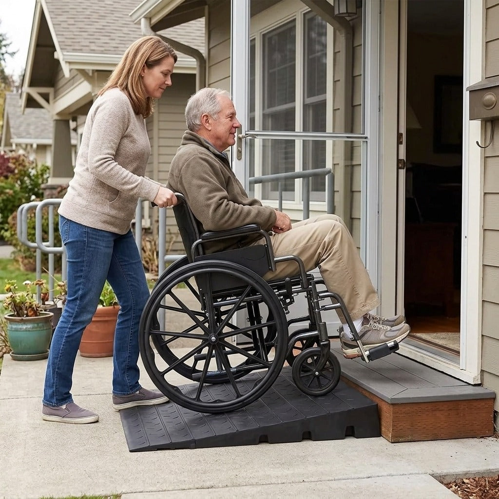 Curb Ramp for Wheelchairs and Mobility Scooters - in everyday life