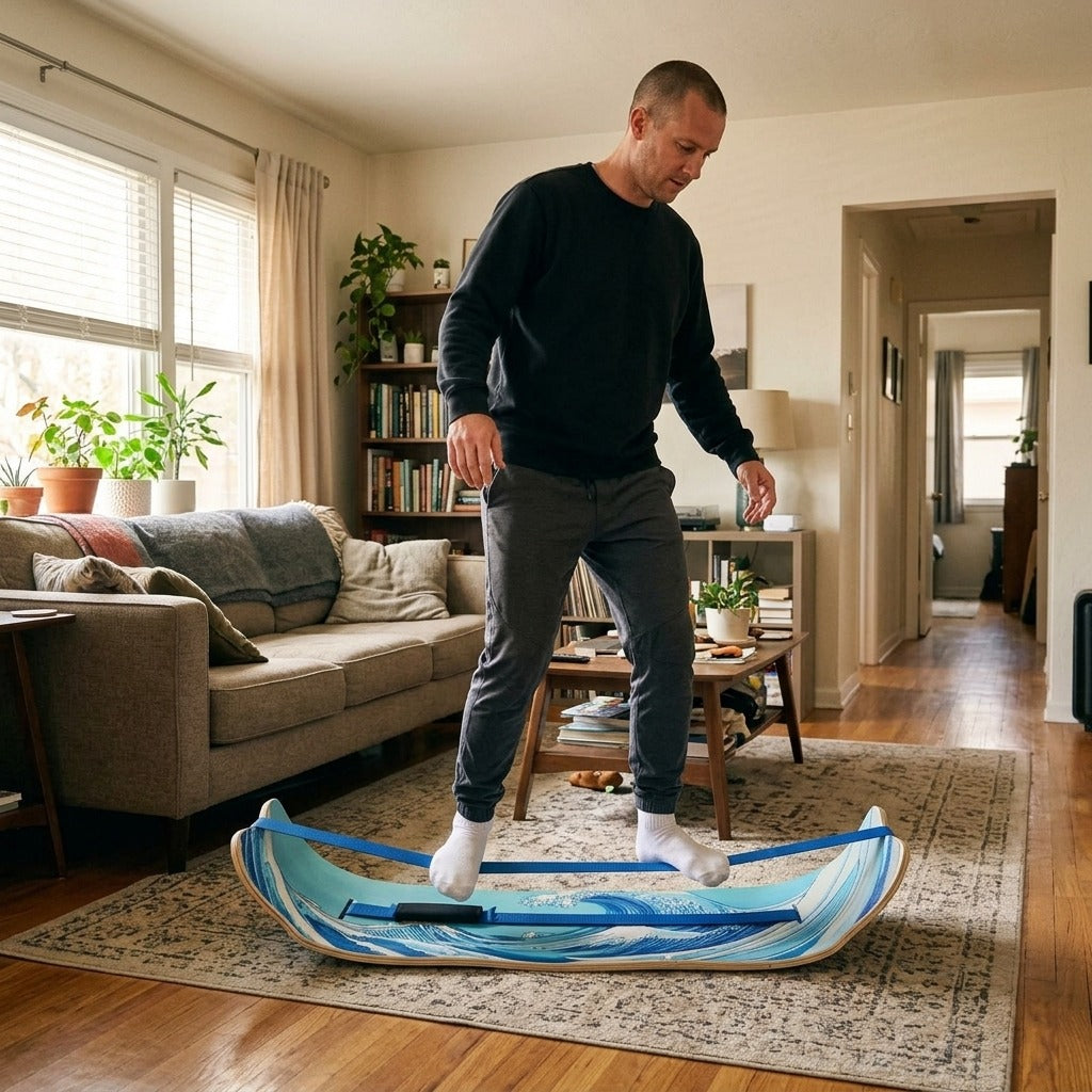 Curved Wooden Balance Board for Home Training - at home
