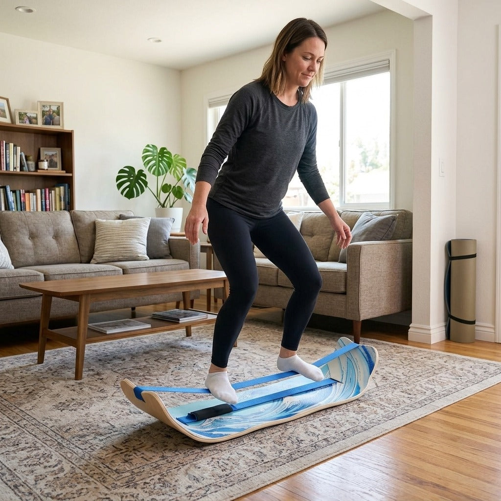 Curved Wooden Balance Board for Home Training - in everyday life