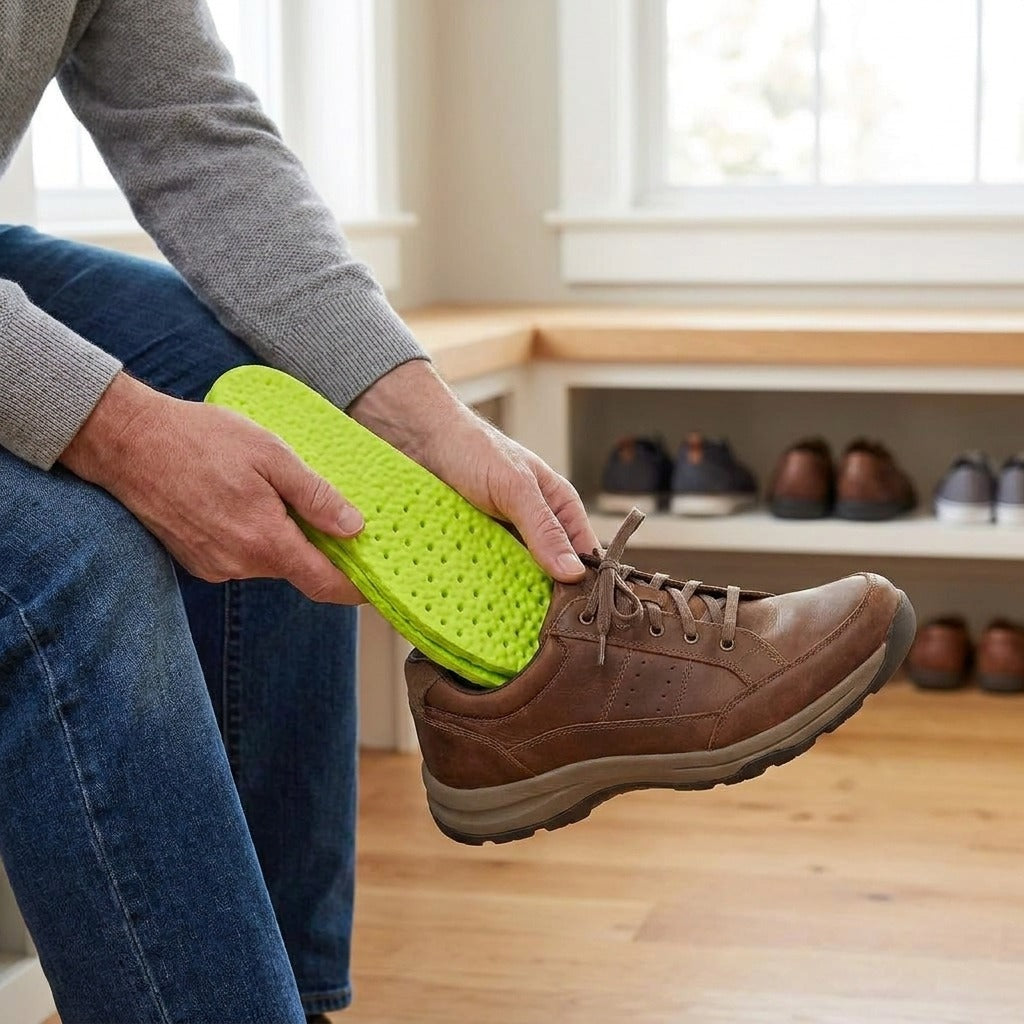 Cushioned Replacement Insoles with Arch Support - in use