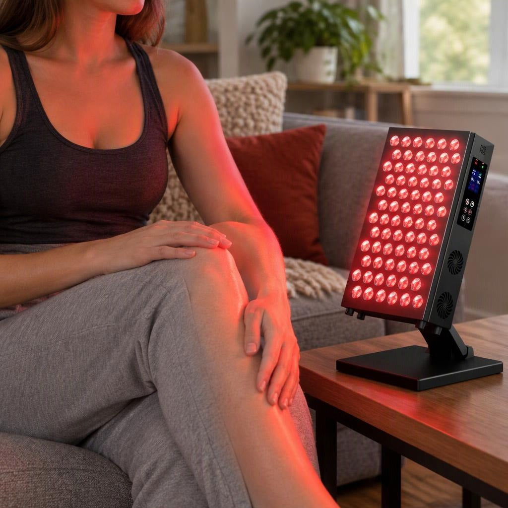 Desktop Red and Infrared LED Lamp - in use