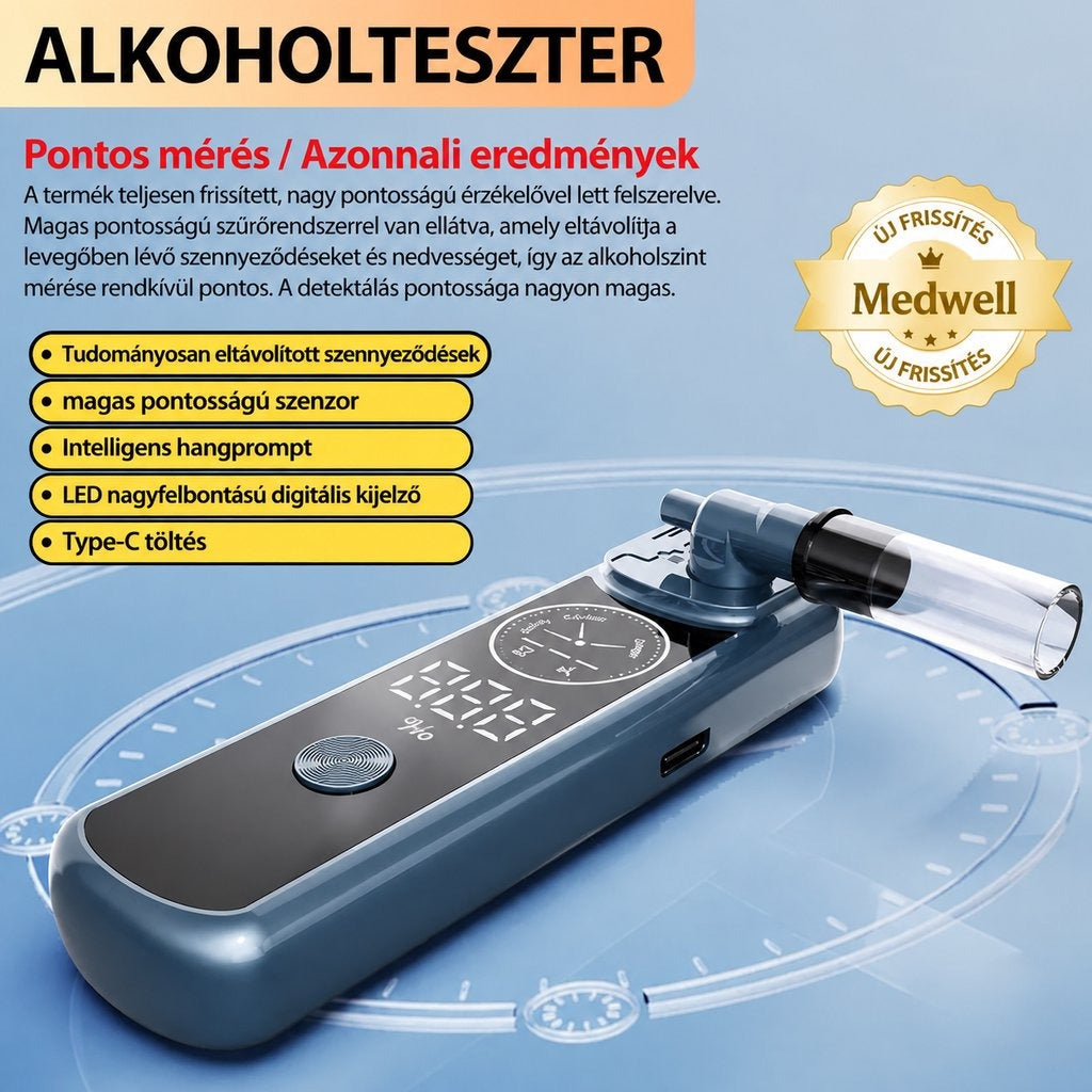 Digitális alkoholszonda LED kijelzővel