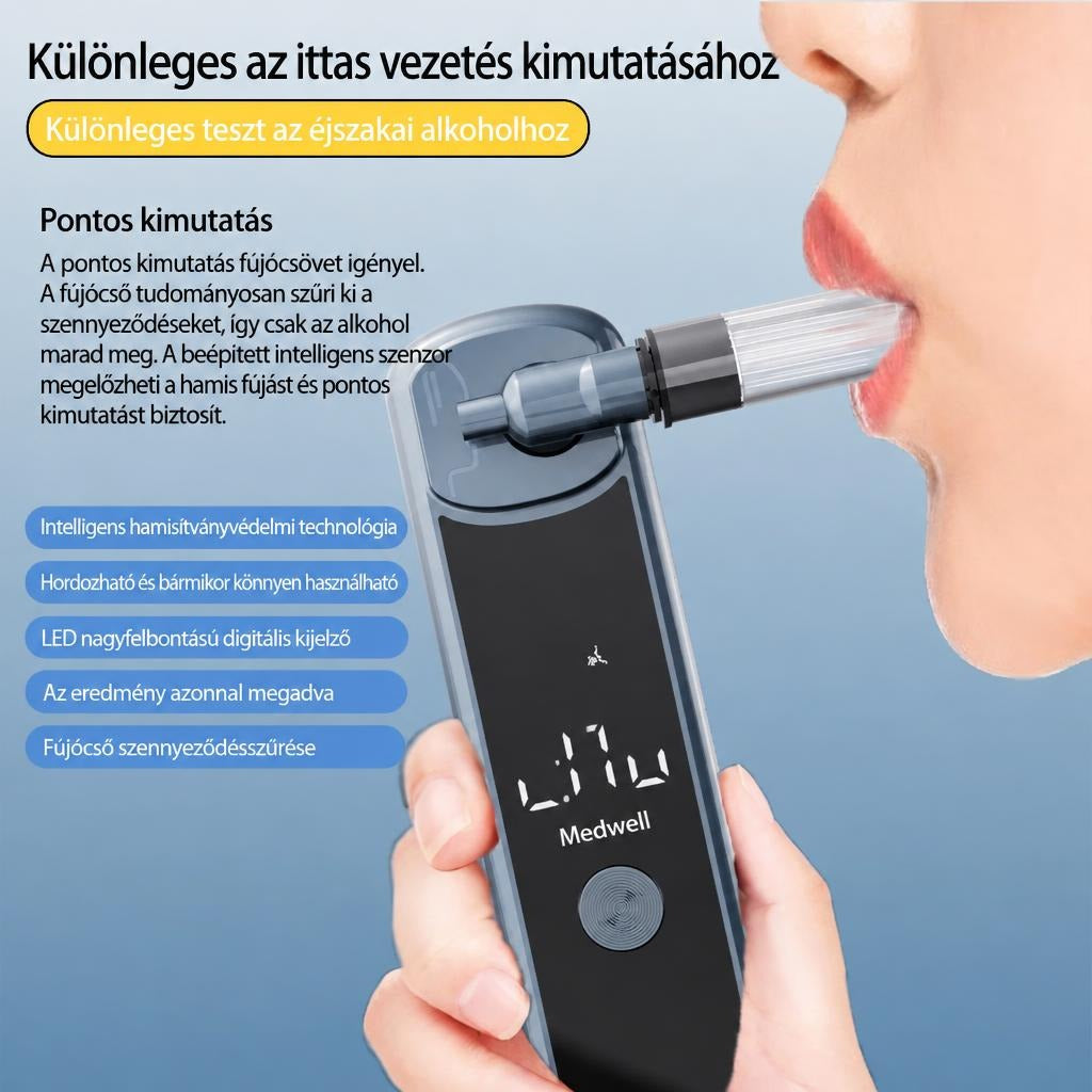 Digitális alkoholszonda LED kijelzővel