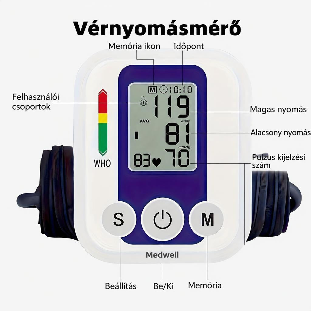 Digitális felkaros vérnyomásmérő készlet