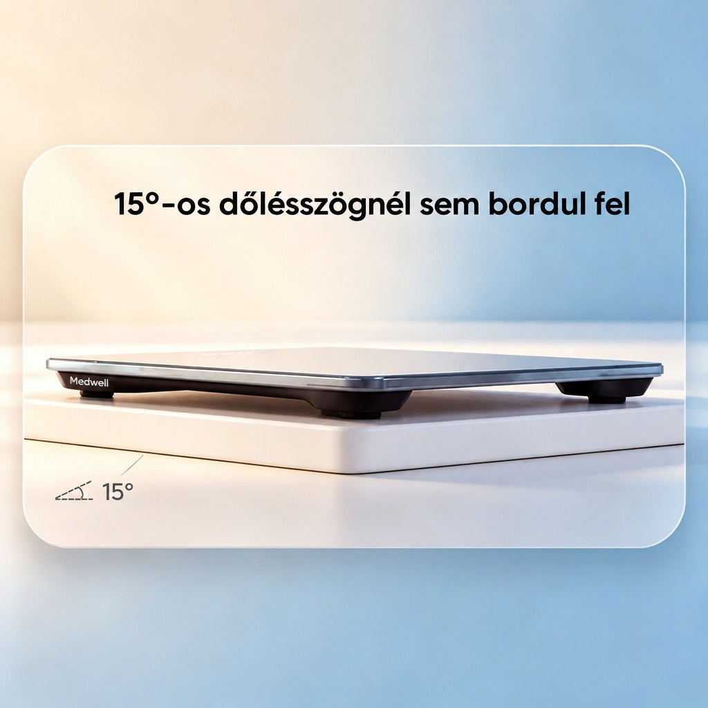 Digitális mérleg LCD-kijelzővel és csúszásgátló talppal