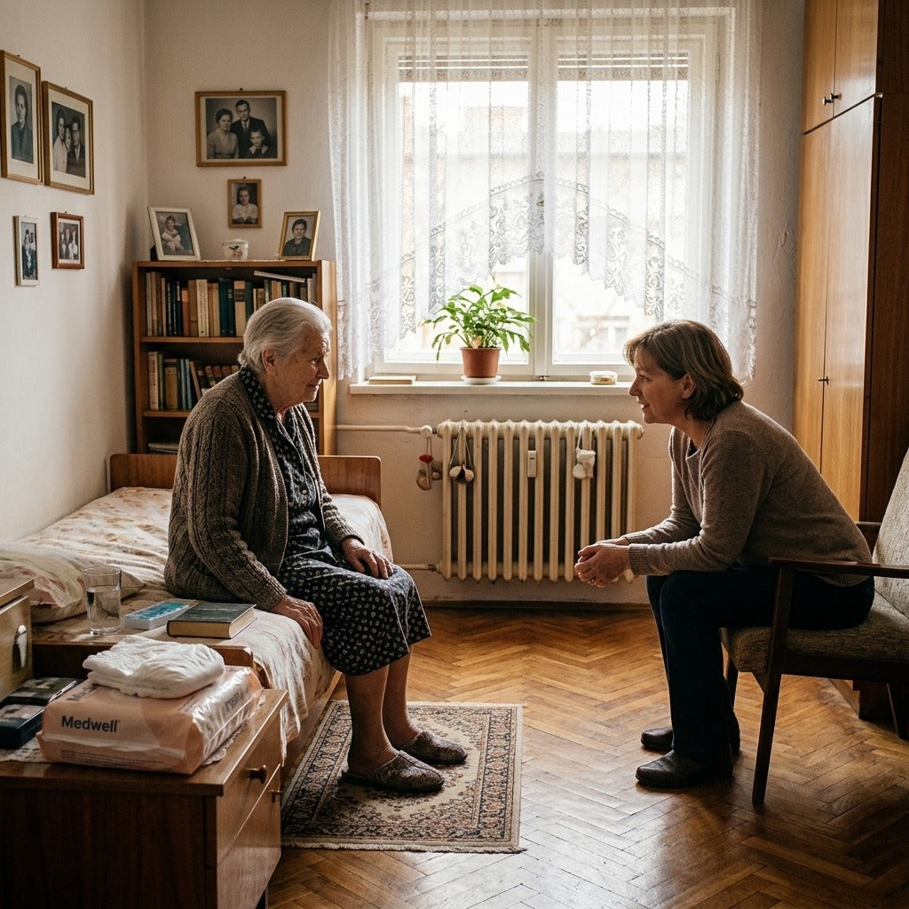 Eldobható, felhúzható felnőttpelenka, M–XXL - otthon
