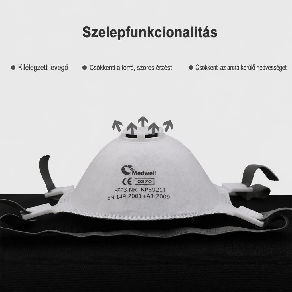 Eldobható, csésze formájú FFP3 maszk