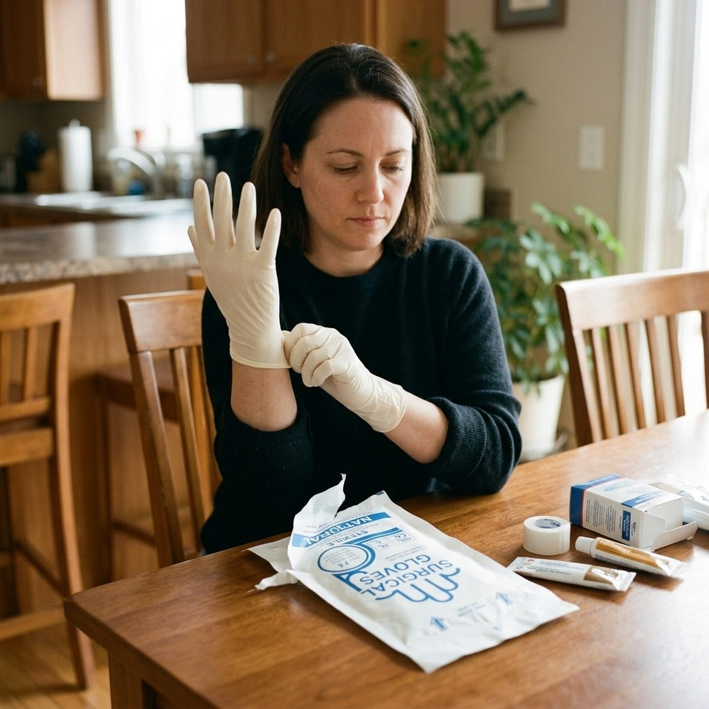 Disposable Latex Examination Gloves - at home