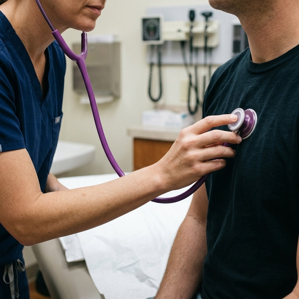 Double-Head Stethoscope - in use