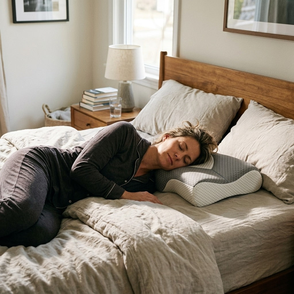 Double-Sided Contour Pillow for Neck Support - at home