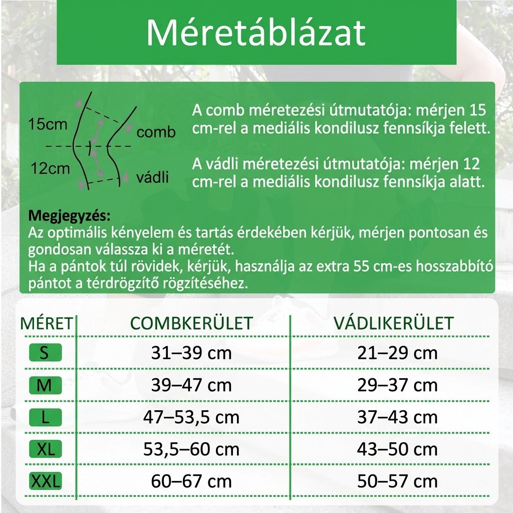 Kétoldali csuklós térdrögzítő szalagtámaszhoz
