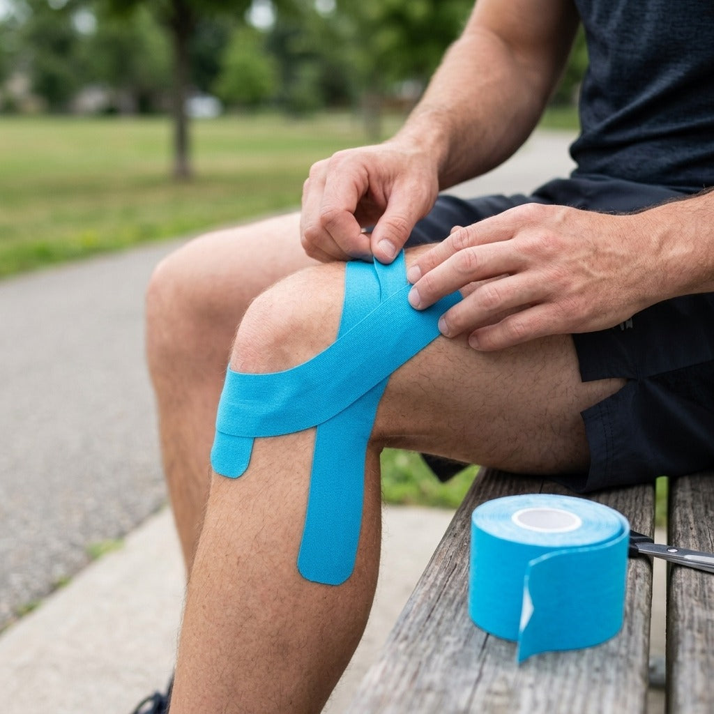 Elastic Kinesiology Tape for Sports and Exercise - in use