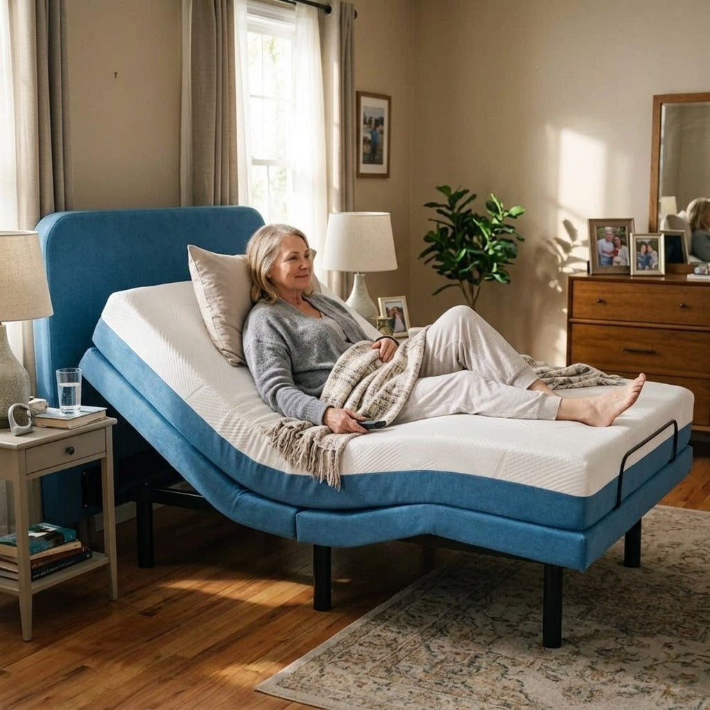 Electric Adjustable Bed with Memory Foam Mattress - in everyday life