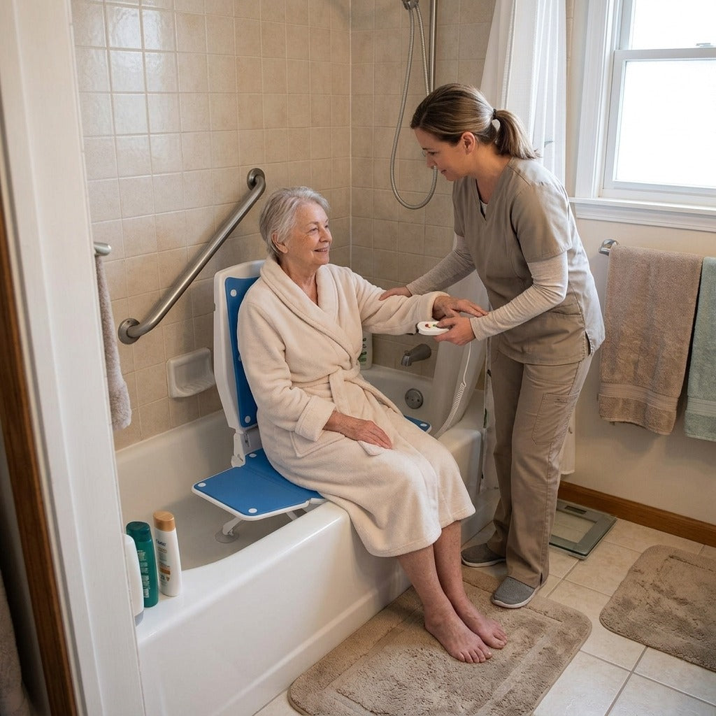 Electric Bath Lift Chair for Home Bathing - in everyday life