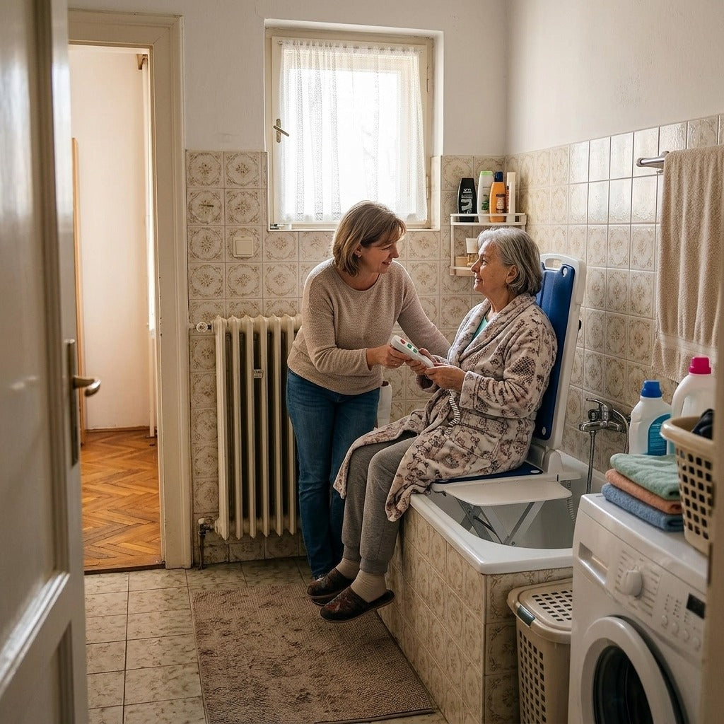 Elektromos kádemelő, IPX8 vízálló, összecsukható - otthon