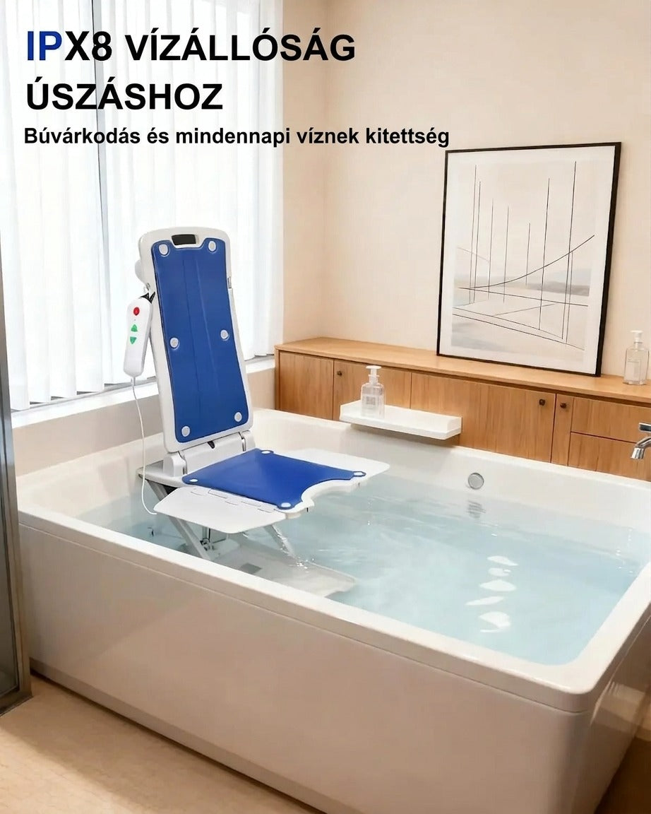 Elektromos kádemelő, IPX8 vízálló, összecsukható