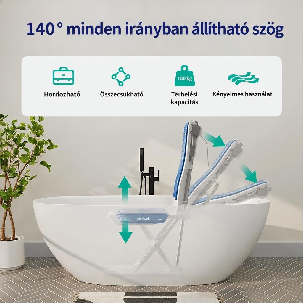 Állítható magasságú elektromos fürdőkádemelő