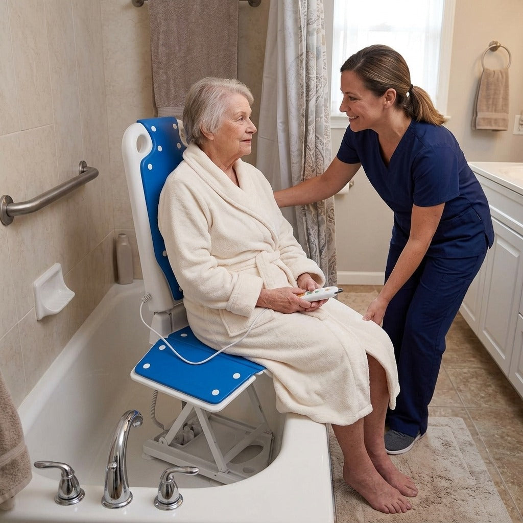 Electric Bathtub Lift Chair with Remote Control - in everyday life