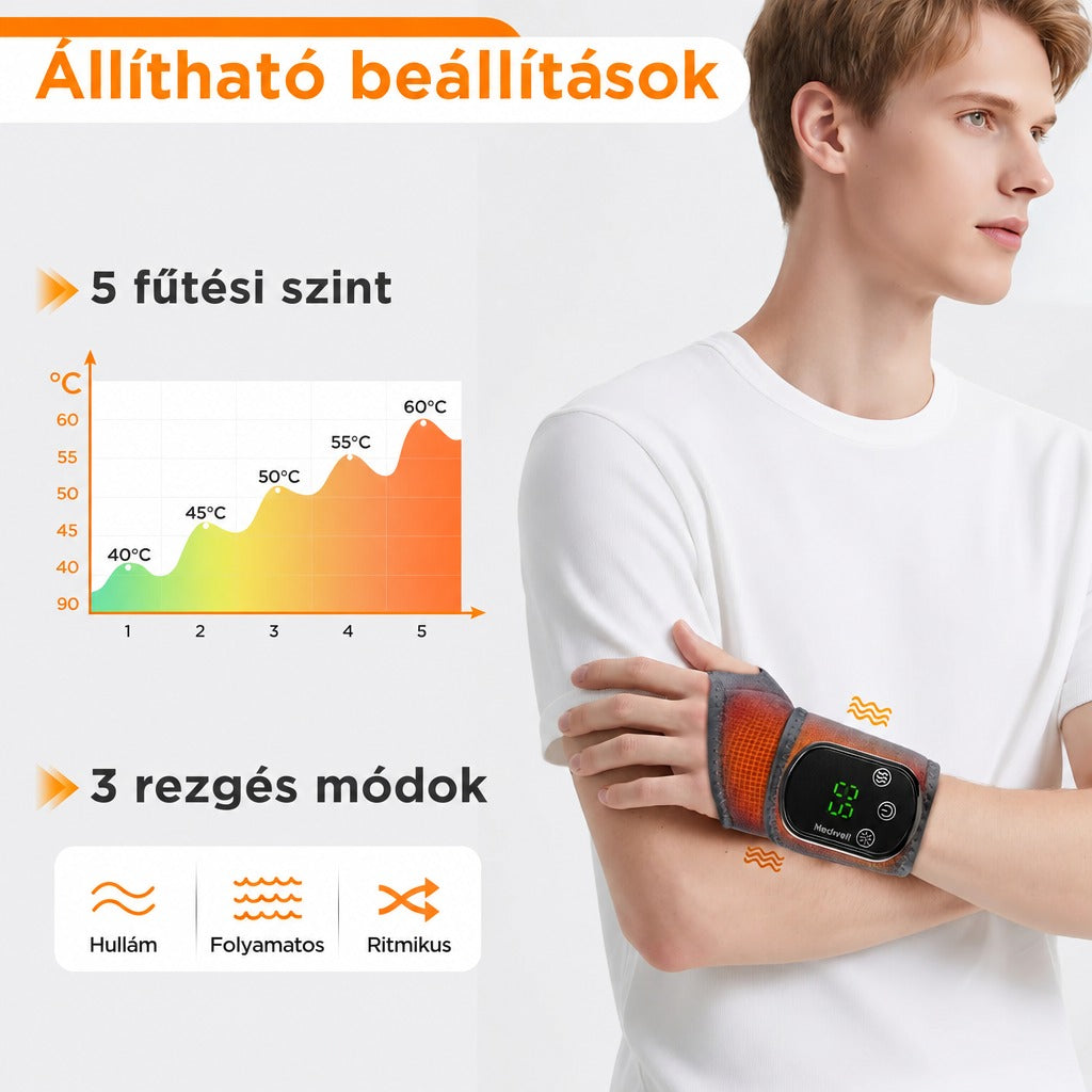 Elektromos kéz- és lábmasszírozó melegítéssel, vibrációval