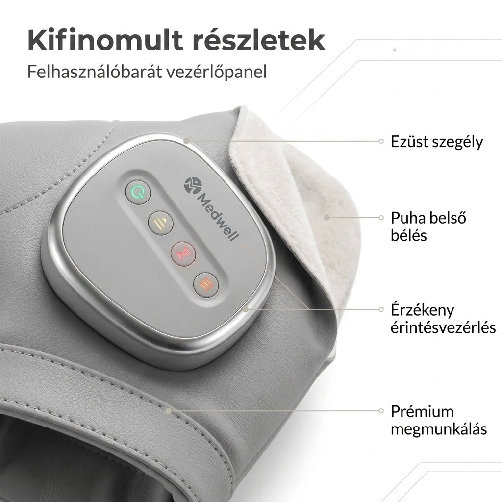Elektromos kézmasszírozó légpárnás kompresszióval és vibrációval
