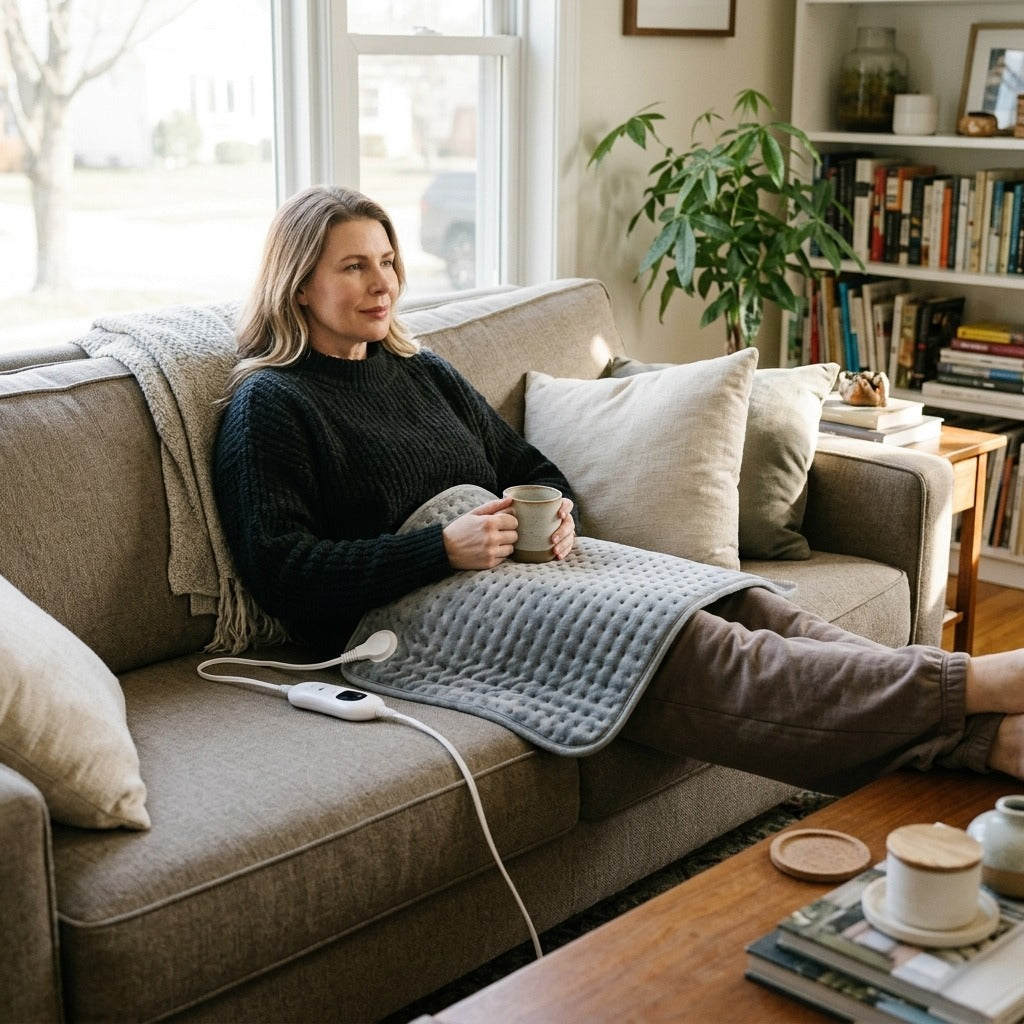 Electric Heated Blanket with Four Timer Settings - at home