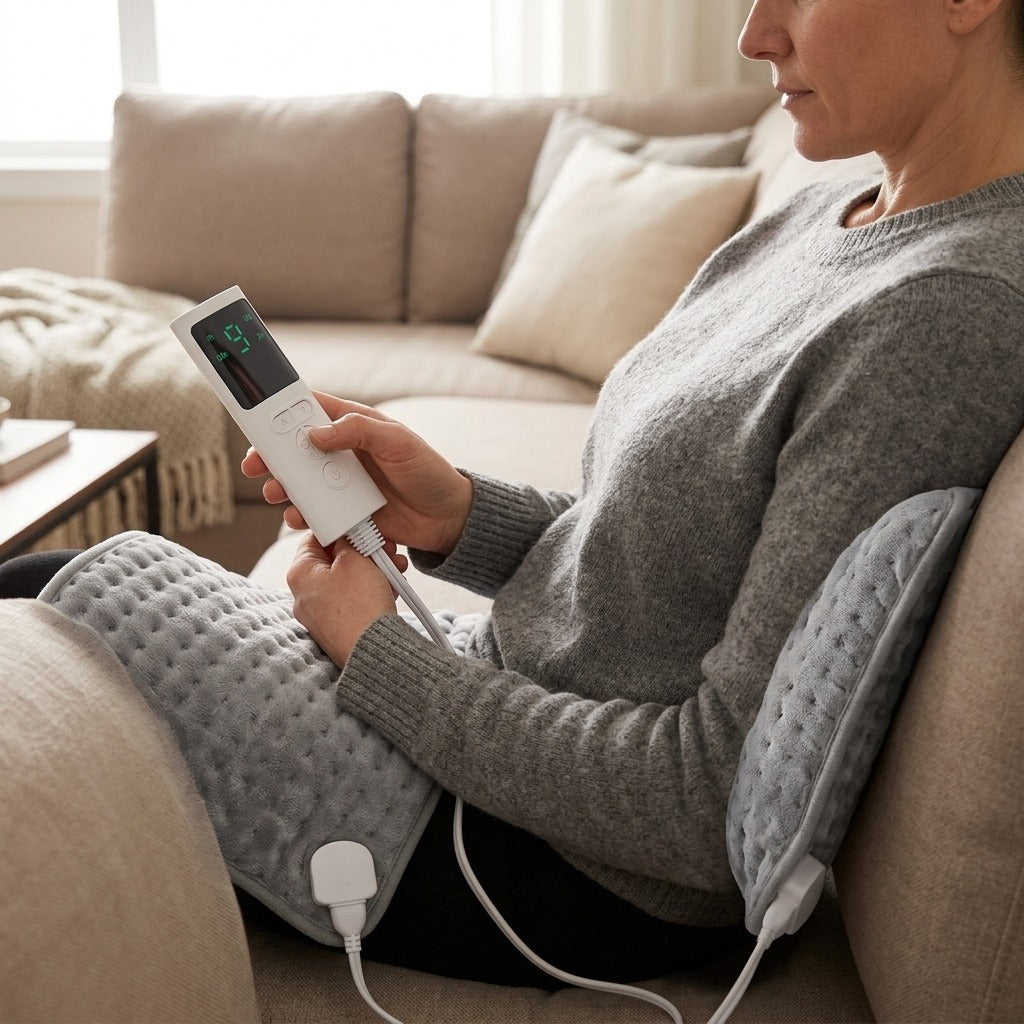 Electric Heating Pad, 60 × 30 cm, 9 Heat Levels - in use