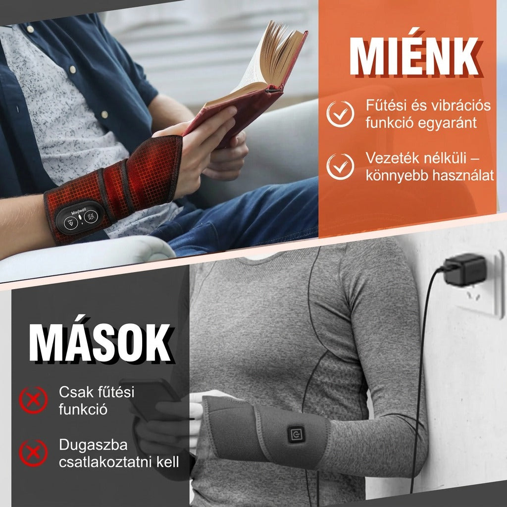 Elektromos melegítő csuklóbandázs 3 móddal