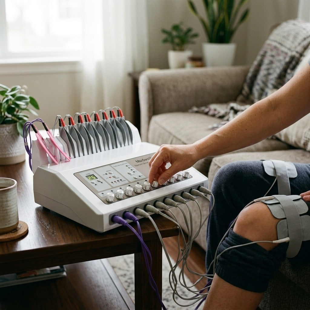 Electric Muscle Stimulator - in use