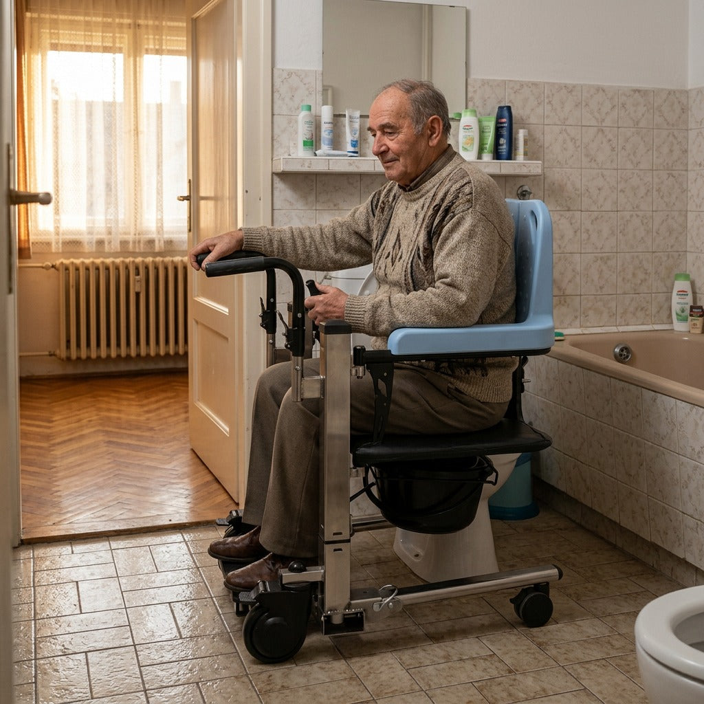 Elektromos betegmozgató szék fürdőszobába - otthon