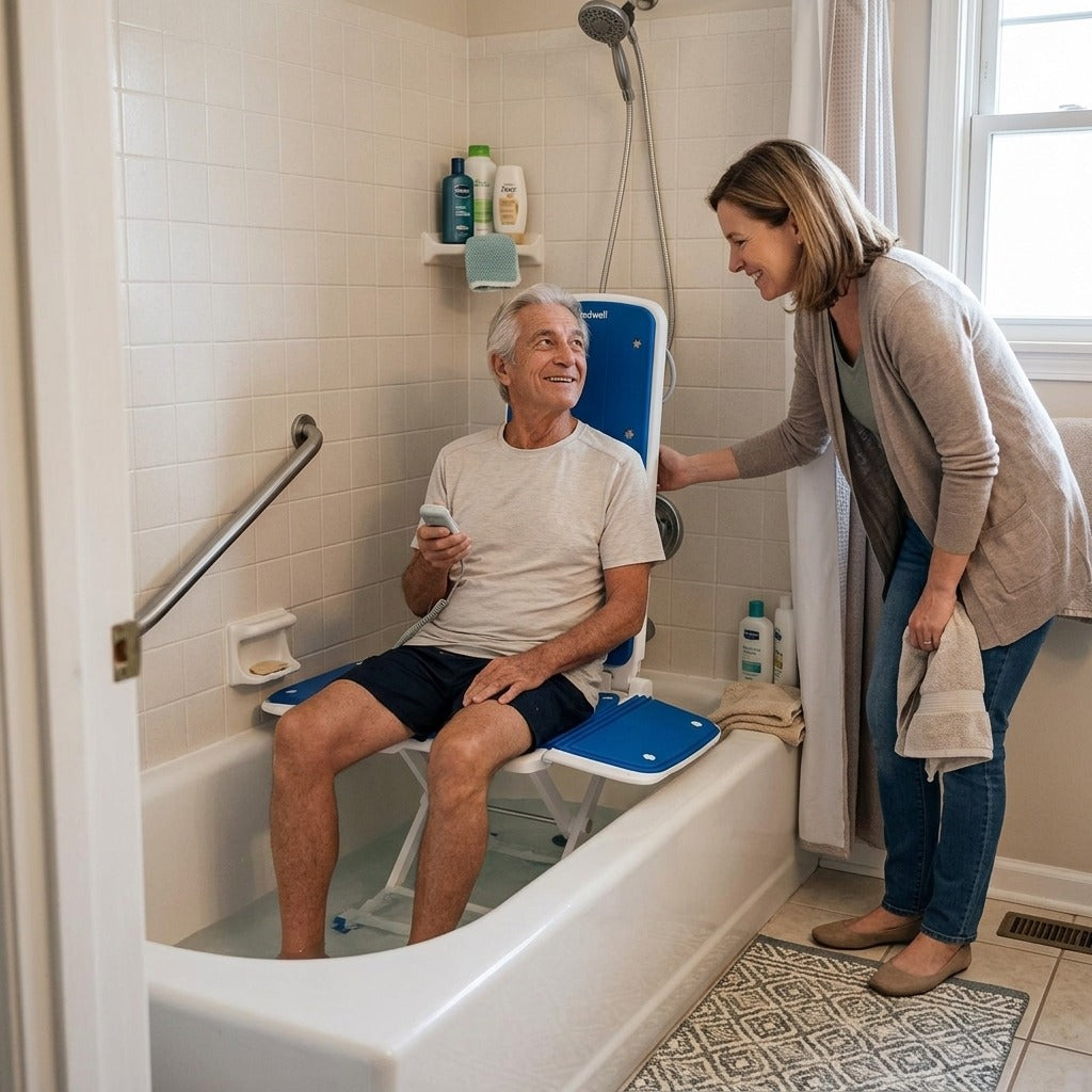 Electric Reclining Bath Lift Chair - in everyday life